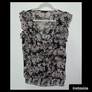 Ruffle Pink/Black/White Express Top